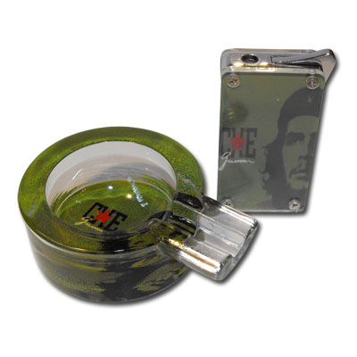 Che Ashtray and Lighter gift set - Green