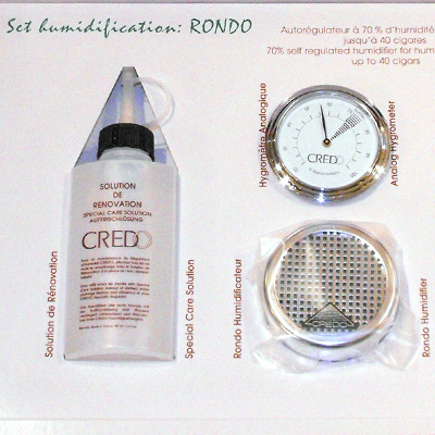 Credo Rondo Humidification Set - Chrome - up to 40 cigars