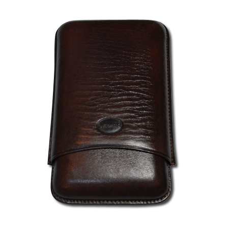 Purera Marron Cigar Case � Three Cigars Brown � Large Gauge