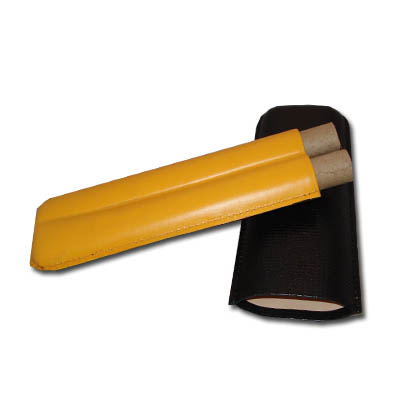 Black and Yellow  - Two Churchill cigar case (6235)