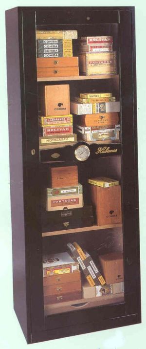 Imperial - Free Standing Showcase Humidor - Black Lacquer Finish