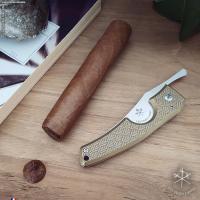 Les Fines Lames Le Petit - The Cigar Pocket Knife - Brass Leaf