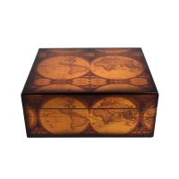 Old World Antique Map Humidor - 25 Capacity
