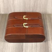 Passatore Brown Leather Travel Humidor - 8-10 Cigar Capacity