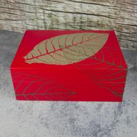 UNBOXED - Davidoff Zino Red Graphic Leaf Humidor - 50 Cigar Capacity