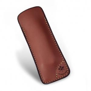 Les Fines Lames Le Petit Leather Classic Cigar Pocket Knife Cutter Case - Tan