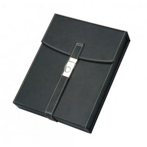 Prestige Florence Leather Black Travel Humidor - 10 Cigar Capacity