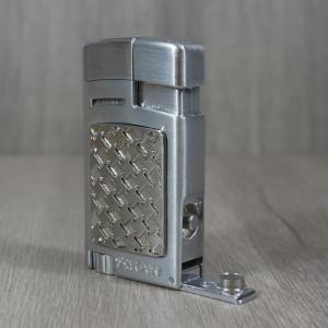 Xikar Forte Soft Flame Lighter with Punch Cutter - Silver Houndstooth