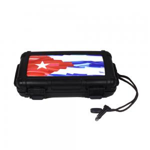 Charlie Torano Cigar Caddy Cuba Flag Travel Humidor Case - 5 Cigar Capacity