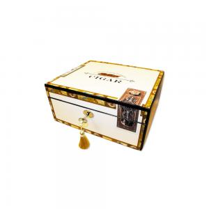 Angelo Cigar Box Theme Humidor - up to 60 Cigar Capacity