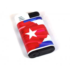 Palio Charlie Turano III Single Jet Flame Cigar Lighter - Cuban Flag