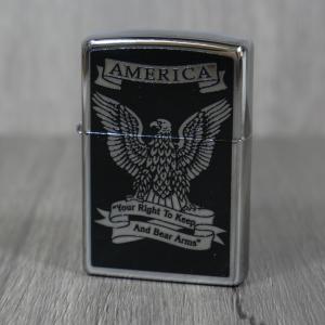 Zippo - Black and White Americana Eagle - Windproof Lighter