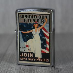 Zippo - Brushed Chrome - US Army Navy Marines - Windproof Lighter