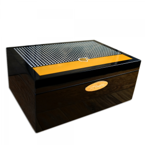 ST Dupont - Okoume Wood Black & Yellow Lacquer - 50 Cigars Humidor - Cohiba Limited Edition