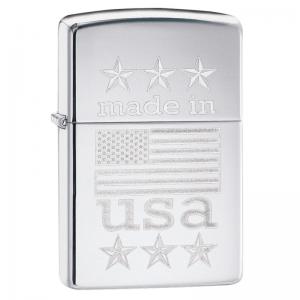 Zippo - Made In The USA With Flag - Windproof Lighter