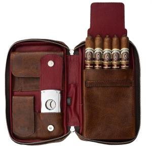 Peter James Aficionado Hand Made Cigar Case - Ruby
